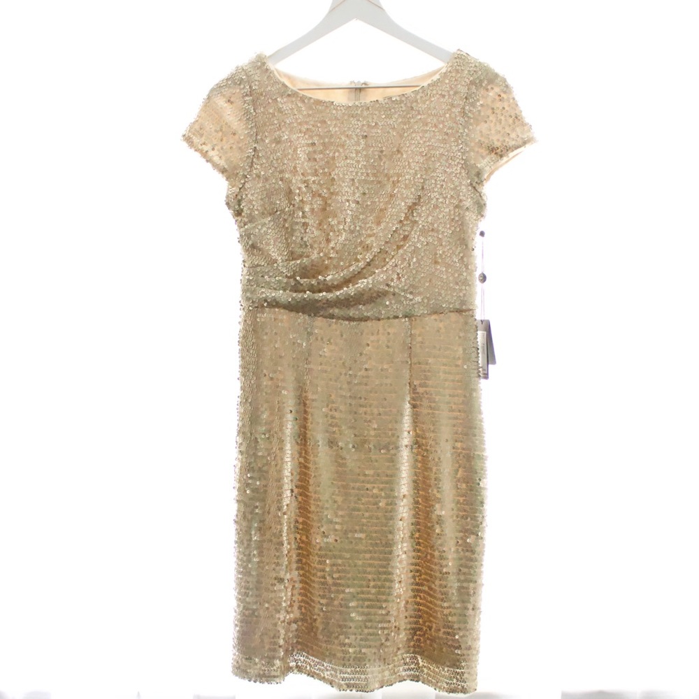 Adriana Papell Gold Sequin Dress